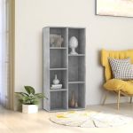 Bibliotecă, gri beton, 50 x 25 x 106 cm, PAL GartenMobel Dekor