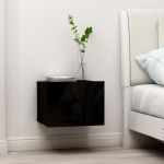 Noptiere, 2 buc., negru, 40 x 30 x 30 cm, PAL GartenMobel Dekor