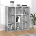 Bibliotecă, gri beton, 98x29x97,5 cm, lemn prelucrat GartenMobel Dekor