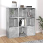 Bibliotecă, gri beton, 98x30x98 cm, lemn compozit GartenMobel Dekor