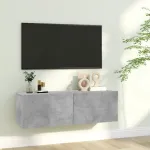 Comodă TV, gri beton, 100 x 30 x 30 cm, PAL GartenMobel Dekor