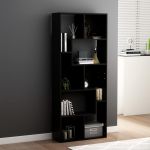 Bibliotecă, negru, 67 x 24 x 161 cm, PAL GartenMobel Dekor