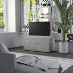 Comodă TV, gri beton, 80 x 34 x 36 cm, PAL GartenMobel Dekor