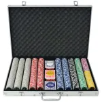 Set de poker cu 1000 de jetoane cu laser din aluminiu GartenMobel Dekor