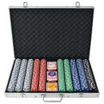 Set de poker cu 1000 de jetoane din aluminiu GartenMobel Dekor