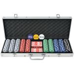 Set de poker cu 500 de jetoane din aluminiu GartenMobel Dekor