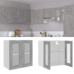 Dulap suspendat de sticlă, gri beton, 60 x 31 x 60 cm, PAL GartenMobel Dekor