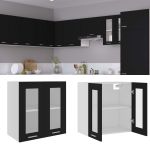 Dulap suspendat din sticlă, negru, 60 x 31 x 60 cm, PAL GartenMobel Dekor