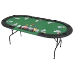 Masă de poker pliabilă în 3, pentru 9 jucători, oval, Verde  GartenMobel Dekor