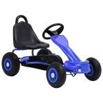 Mașinuță kart cu pedale și roți pneumatice, albastru GartenMobel Dekor