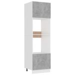 Dulap de cuptor cu microunde, gri beton, 60 x 57 x 207 cm, PAL GartenMobel Dekor