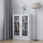 Dulap cu vitrină, alb, 82,5 x 30,5 x 115 cm, PAL GartenMobel Dekor