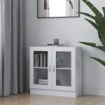 Dulap cu vitrină, alb, 82,5 x 30,5 x 80 cm, PAL GartenMobel Dekor