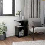 Masă laterală, negru, 36x30x56 cm, PAL GartenMobel Dekor