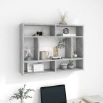 Rafturi de perete, gri beton, 75x16x55 cm, PAL GartenMobel Dekor