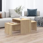 Set măsuțe de cafea, stejar sonoma, 100x48x40 cm, PAL GartenMobel Dekor