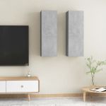 Comode TV, 2 buc., gri beton, 30,5x30x90 cm, PAL GartenMobel Dekor