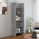 Bibliotecă, gri beton, 60x35x180 cm, PAL GartenMobel Dekor