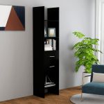 Bibliotecă, negru, 40x35x180 cm, PAL GartenMobel Dekor