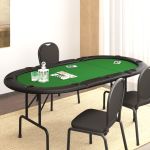 Masă de poker pliabilă, 10 jucători, verde, 206x106x75 cm GartenMobel Dekor