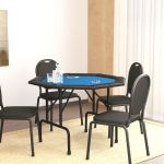 Masă de poker pliabilă, 8 jucători, albastru, 108x108x75 cm GartenMobel Dekor