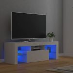 Comodă TV cu lumini LED, alb, 120x35x40 cm GartenMobel Dekor