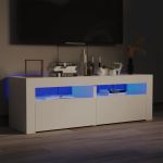 Comodă TV cu lumini LED, alb, 120x35x40 cm GartenMobel Dekor