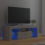 Comodă TV cu lumini LED, gri beton, 120x35x40 cm GartenMobel Dekor