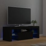 Comodă TV cu lumini LED, negru, 120x35x40 cm GartenMobel Dekor