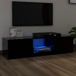 Comodă TV cu lumini LED, negru, 140x40x35,5 cm GartenMobel Dekor