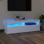 Comodă TV cu lumini LED, alb, 120x35x40 cm GartenMobel Dekor
