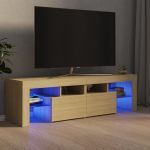 Comodă TV cu lumini LED, stejar sonoma, 140x36,5x40 cm GartenMobel Dekor