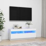 Comodă TV cu lumini LED, alb, 100x35x40 cm GartenMobel Dekor