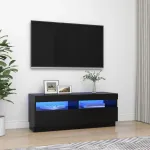 Comodă TV cu lumini LED, negru, 100x35x40 cm GartenMobel Dekor