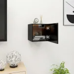 Dulap TV montaj pe perete, negru, 30,5x30x30 cm GartenMobel Dekor