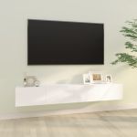 Dulapuri TV de perete 2 buc. alb 100x30x30 cm lemn compozit GartenMobel Dekor