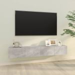 Dulapuri TV perete 2 buc. gri beton 100x30x30 cm lemn compozit GartenMobel Dekor