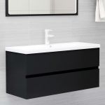 Dulap chiuvetă, negru, 100x38,5x45 cm, lemn prelucrat GartenMobel Dekor