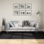 Covor „OVIEDO”, fire scurte, negru, 160x230 cm GartenMobel Dekor