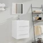 Dulap de baie cu oglindă, alb, 41x38,5x48 cm  GartenMobel Dekor