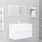 Set mobilier de baie, 2 piese, alb, PAL GartenMobel Dekor