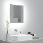 Dulap de baie cu oglindă & LED, gri beton, 40x12x45 cm acril GartenMobel Dekor