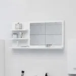 Oglindă de baie, alb, 90 x 10,5 x 45 cm, PAL GartenMobel Dekor