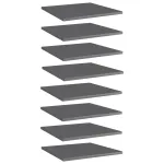 Plăci bibliotecă, 8 buc., gri extralucios, 40 x 40 x 1,5 cm PAL GartenMobel Dekor