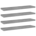 Plăci bibliotecă, gri beton, 4 buc, 40 x 10 x 1,5 cm, PAL GartenMobel Dekor