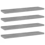 Plăci bibliotecă, gri beton, 4 buc, 40 x 10 x 1,5 cm, PAL GartenMobel Dekor