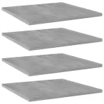 Plăci bibliotecă, gri beton, 4 buc, 40 x 40 x 1,5 cm, PAL GartenMobel Dekor