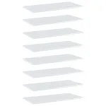 Plăci bibliotecă, 8 buc. alb extralucios, 80 x 40 x 1,5 cm, PAL GartenMobel Dekor