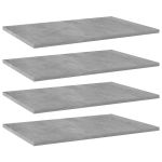 Plăci bibliotecă, gri beton, 4 buc, 60 x 40 x 1,5 cm, PAL GartenMobel Dekor