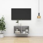 Dulap TV montat pe perete, gri beton, 37x37x72 cm, PAL GartenMobel Dekor